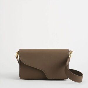 Assisi Khaki Leather Shoulder Bag